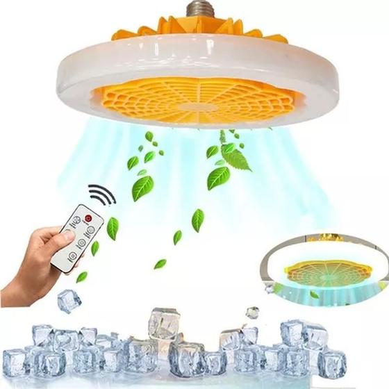 Imagem de Lâmpada com Ventilador Silencioso Led Ajustável Controle