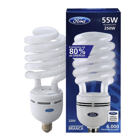 Imagem de Lâmpada compacta espiral 55w 220v 6400k(branco frio)e27