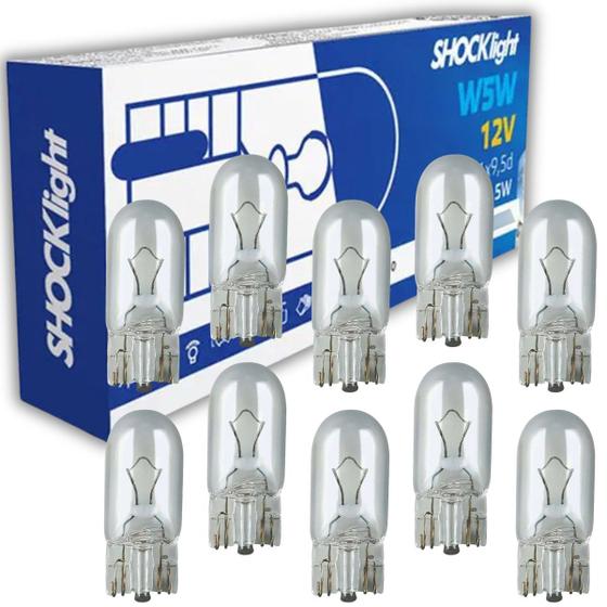 Imagem de Lampada Comum T10 Pingão 12v 5w Shocklight Caixa Com 10