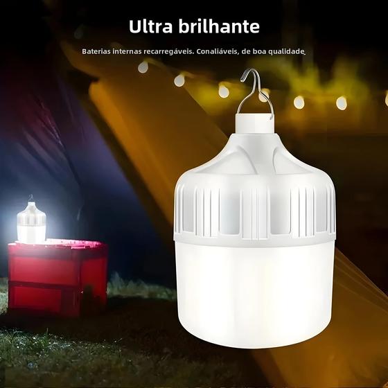 Imagem de Lâmpada de Camping Recarregável USB LED - Lanterna Portátil para Emergências e Piquenique