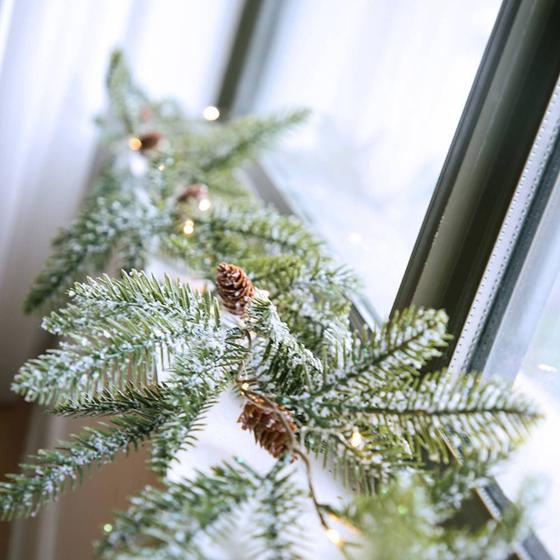 Imagem de Lâmpada de fio de cobre de Pine Needle Rattan led, lar de Natal