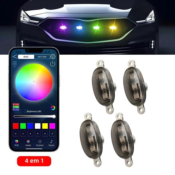 Imagem de Lâmpada de iluminação para grade dianteira de carro LED âmbar 12V à prova d'água controle de