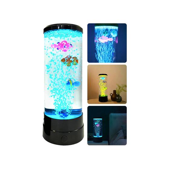 Imagem de Lâmpada de Lava com Luzes LED e Enfeite de Peixe
