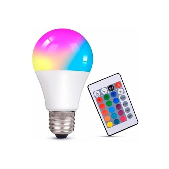 Imagem de Lâmpada De Led Colorida Rgb Com Controle Remoto Bivolt