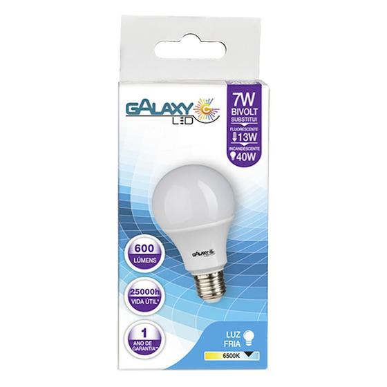 Imagem de Lâmpada de led galaxy  bulbo a60 7w 6500k branco frio e-27 - cod. 1006r