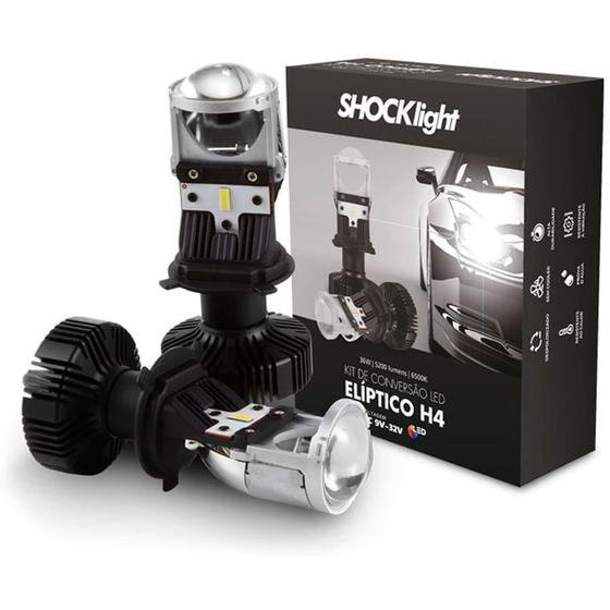 Imagem de Lâmpada De Led H4 Mini Projetor Canhão Eliptico Shocklight 
