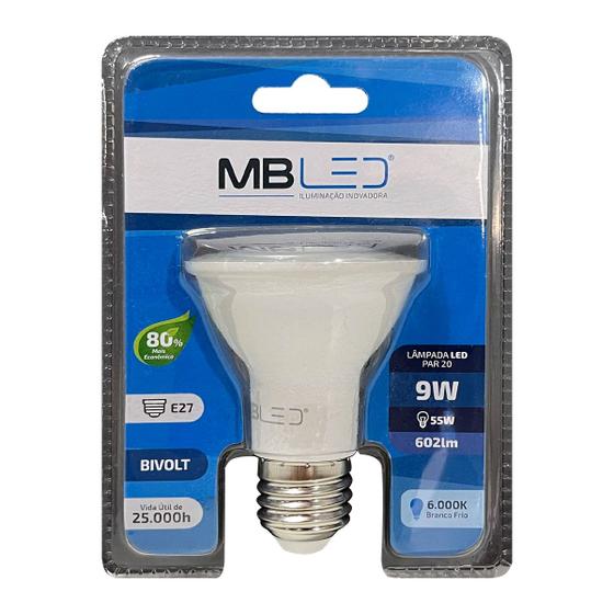 Imagem de Lâmpada de Led PAR20 9W 6000K 40 E27 Bivolt - MB Led - MLP5030