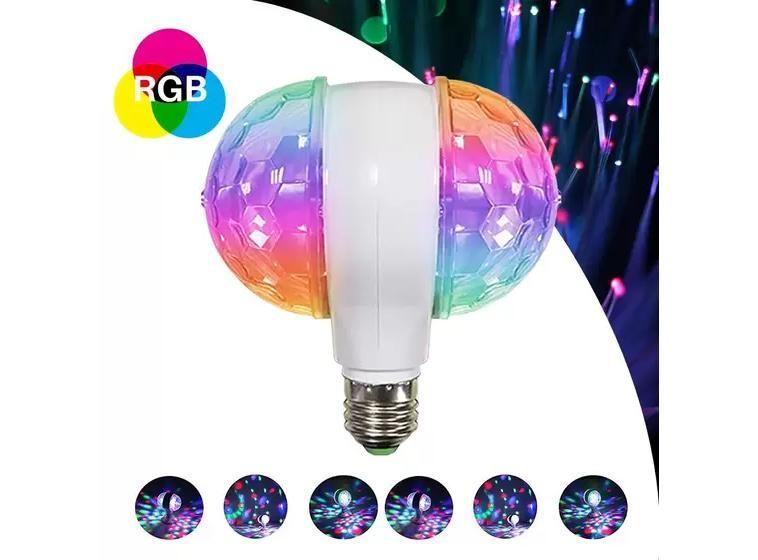 Imagem de Lampada De Led Tipo Mini Globo Giratorio Duplo RGB