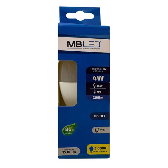 Imagem de Lâmpada de Led Vela 4W 3000K 160 E14 127V - MB Led - MLP5006