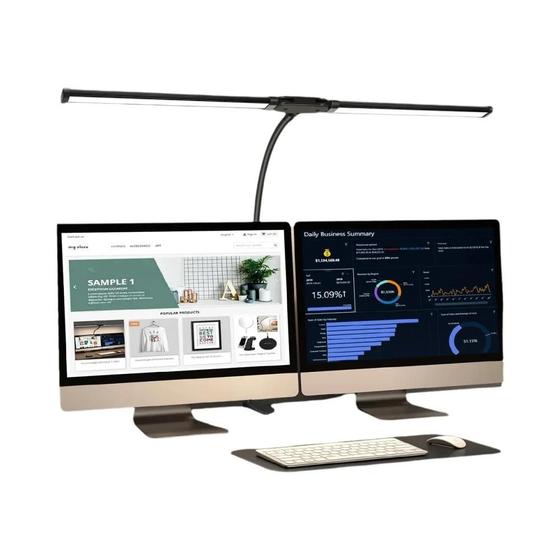 Lâmpada de Mesa LED com Dupla Cabeça Ajustável - Ideal para Leitura e Escritório Menor preço em Lâmpada de Mesa LED com Dupla Cabeça Ajustável - Ideal para Leitura e Escritório