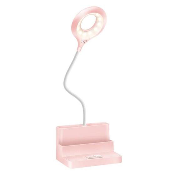 Imagem de Lâmpada de Mesa Wokex com Carregamento USB - Luminária de Leitura Rosa