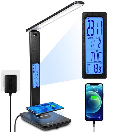Imagem de Lâmpada de mesa XIZDDL LED com carregador sem fio regulável