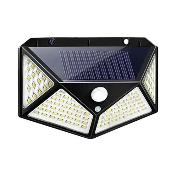 Imagem de Lâmpada De Parede Externa Movida A Energia Solar Pir Sensor De Movimento 100led Jardim Pátio Luz De