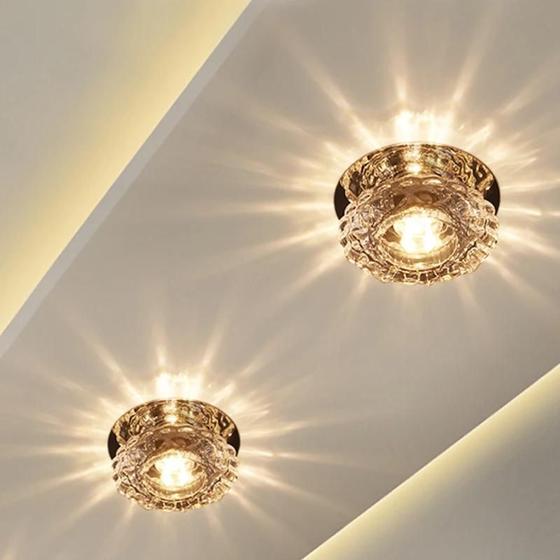 Imagem de Lâmpada de Teto LED com Cristal - Ideal para Sala de Estar, Corredor e Varanda