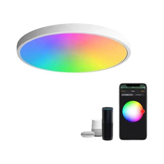 Lâmpada De Teto LED Regulável Wifi 24W RGB Controle De Voz Branco Alexa Google Home Decor Luminária Menor preço em Lâmpada De Teto LED Regulável Wifi 24W RGB Controle De Voz Branco Alexa Google Home Decor Luminária