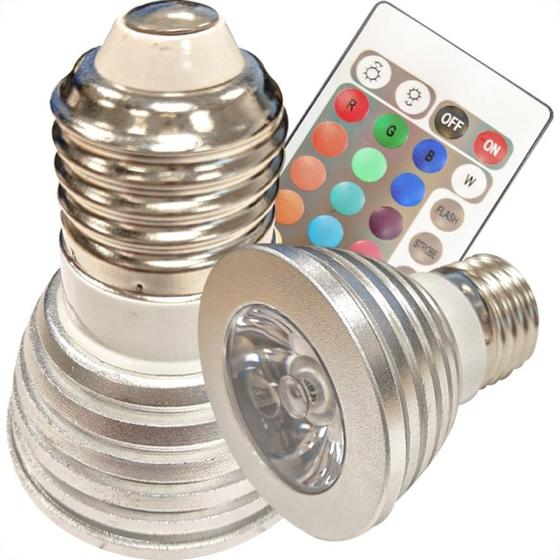 Imagem de Lampada Dicroica Led Aiha Color E-27 Com Controle Soquete E-27