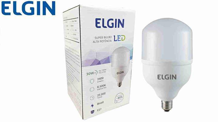 Imagem de Lâmpada Elgin Led Super Bulbo Luz Fria 6500k 30w Bivolt