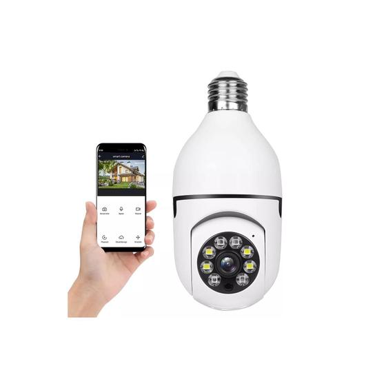 Imagem de Lâmpada Espiã com Câmera 360° Panorâmica Full HD WiFi