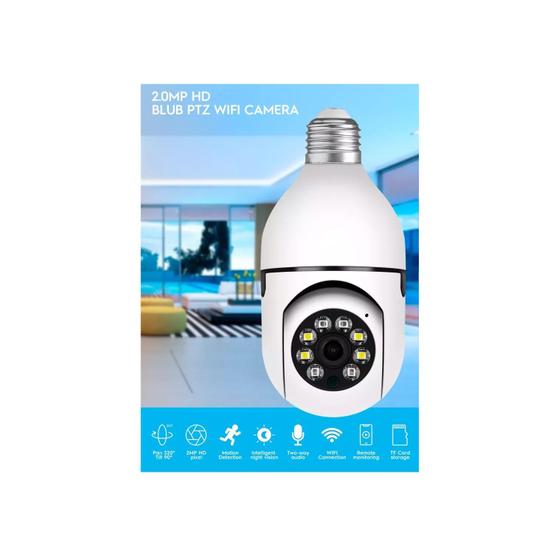 Imagem de Lâmpada Espiã com Câmera 360° Panorâmica Full HD WiFi