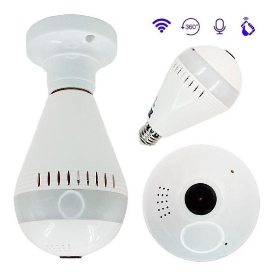 Imagem de Lampada Espiã Com Camera E Luz De Led Wifi HD