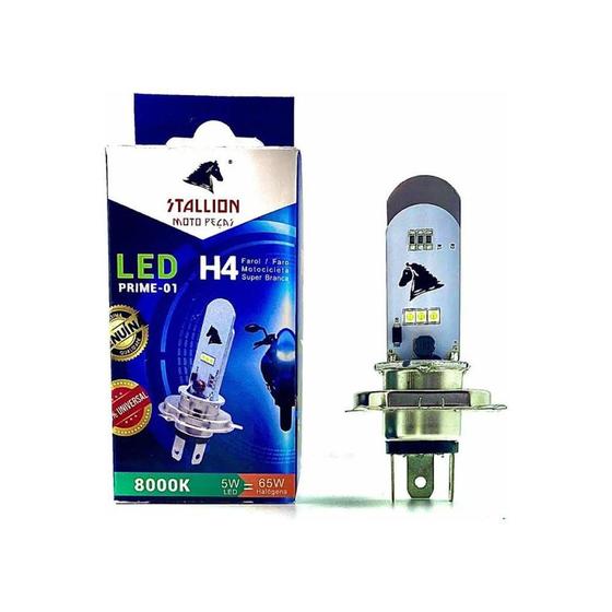 Imagem de Lampada Farol Led H4 35W Foco Azulado 8000K Stallion