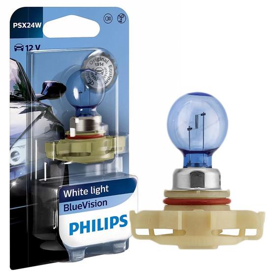 Lâmpada Farol Philips BlueVision 12V 24W 3700K 12276BVB1 Menor preço em Lâmpada Farol Philips BlueVision 12V 24W 3700K 12276BVB1