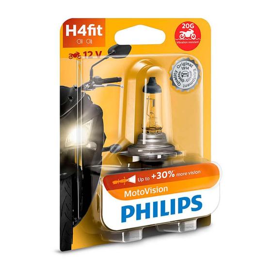 Imagem de Lampada Farol Philips H4 12V 60/55W Motovision (12342Mvb1)  Cb300R - Nx 400 Falcon - Nc700 - Cb500 - Shadow - Xre300 - Cb250 Twister 16/