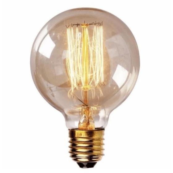 Imagem de Lâmpada Filamento de Carbono Retrô G80 Galaxy Led 40w 127v 220v Vintage 2400K Amarelo Âmbar Dimerizável Garantia 1 ano