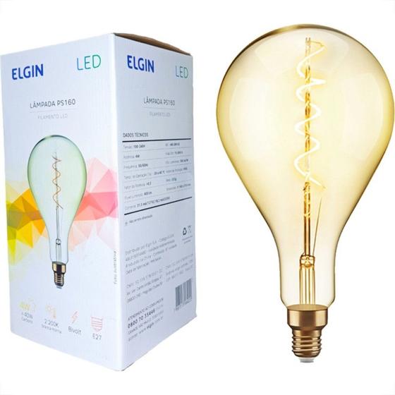 Imagem de Lampada Filamento De Led Elgin Ps160 - 4W. 2200K E-27 Bivolt