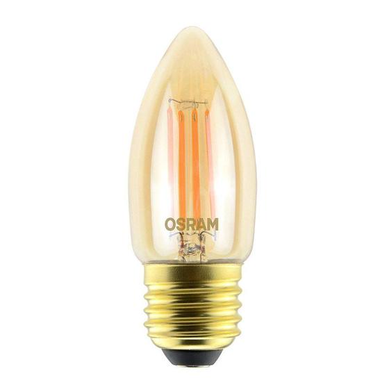 Imagem de Lâmpada Filamento LED Vela Dimerizável Vintage Fosca 4.5W Luz Branco Quente 127v Osram