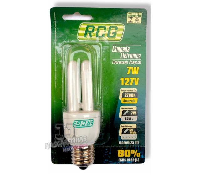 Imagem de Lampada Fluorescente Rcg Luz Amarela Nova 127v 7w 2700k