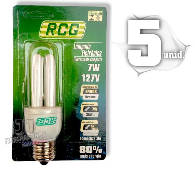 Imagem de Lampada Fluorescente Rcg Luz Branca Nova 127v 7w 6400k 05un