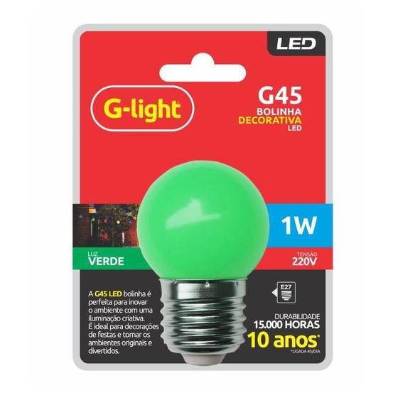 Imagem de Lâmpada G45 Led 1W 220V E27 Único Verde