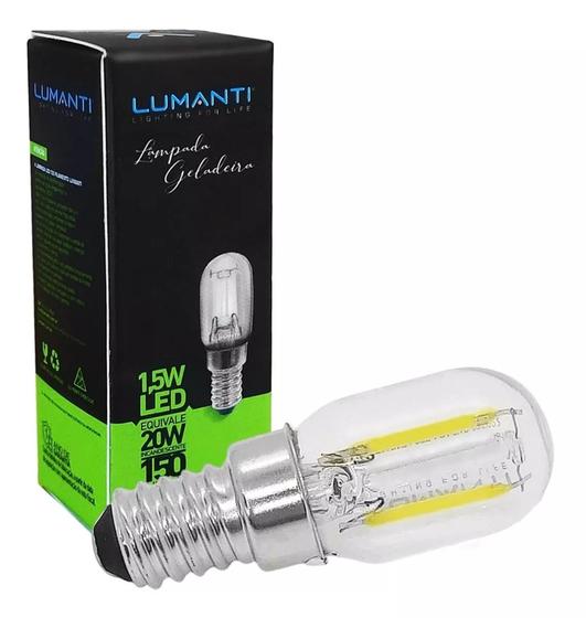 Imagem de Lampada Geladeira Led Filamento T22 1,5W 220W E14 2400K AMARELA - Lumanti