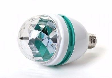 Imagem de Lâmpada Giratória Led Strobo Colorido 3w Bivolt Rgb E27