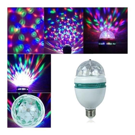 Imagem de Lâmpada Globo De Luz Giratória Led Rgb Jogo De Balada Efeitos