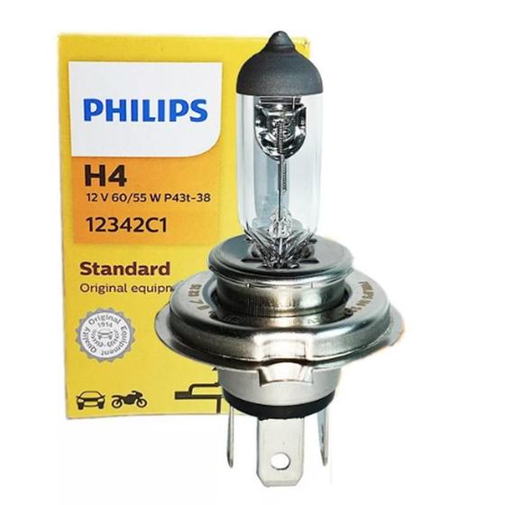 Imagem de Lampada H4 Halogena Amarela 60 55 W 12v Marca Philips VALOR DA UNIDADE