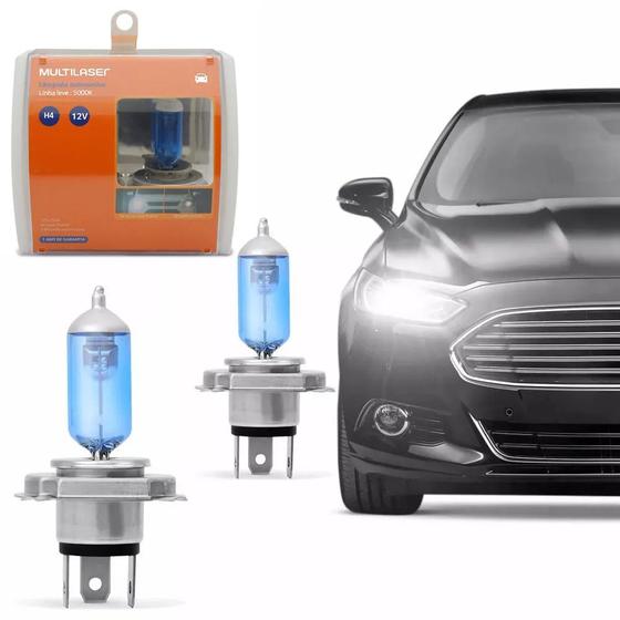 Lâmpada H4 Super Branca 55/60W Multilaser 2 Unidades Menor preço em Lâmpada H4 Super Branca 55/60W Multilaser 2 Unidades