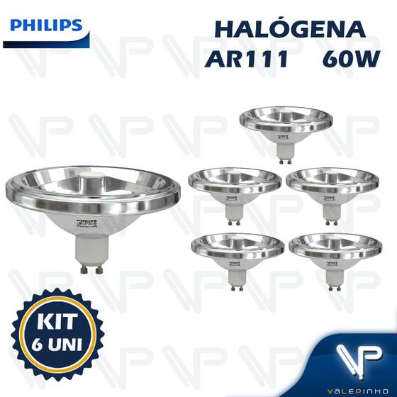 Imagem de Lâmpada halógena ar111 philips 60w 127v 24g 3000k(branco quente)gu10 kit6