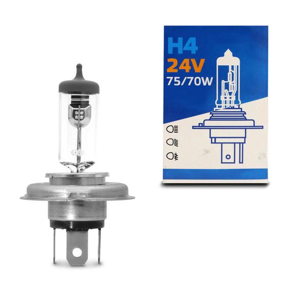 Imagem de Lâmpada Halógena Standard H4 3200K A 3400K 75W 70W 24V Aplicação Farol Caminhão