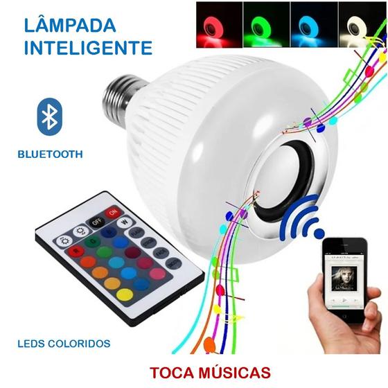 Imagem de Lâmpada Inteligente 12W Bluetooth Toca Músicas com Auto Falante de 3W