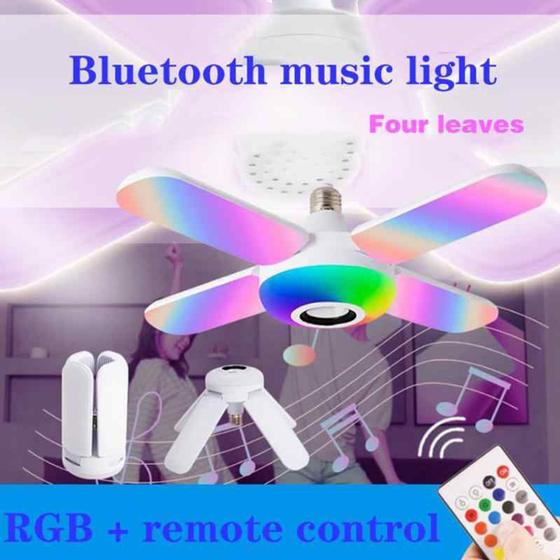 Imagem de Lâmpada Inteligente Bluetooth Caixa de Som Alto Falante 12w 48w 36w 50w 13 Cores Controle Remoto