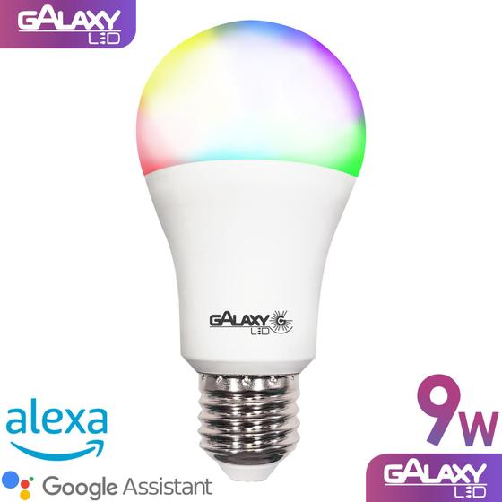 Imagem de Lâmpada Inteligente Galaxy Led Wi-Fi RGB E27 9W - Smart Compatível com Alexa e Google