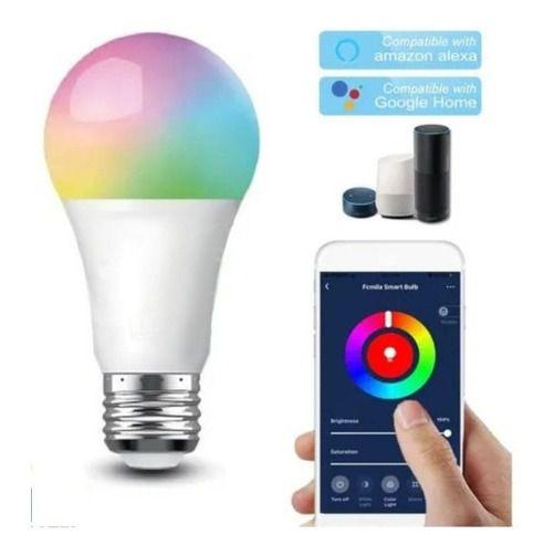 Imagem de Lampada Inteligente Rgb Wifi Led Smart Google Alexa Colorida