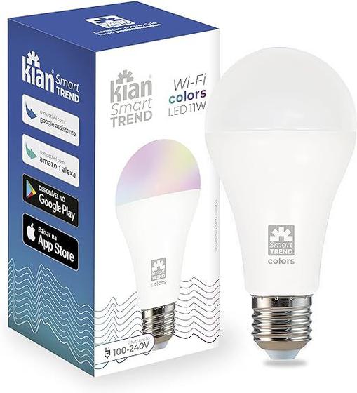 Imagem de Lâmpada Inteligente Smart Kian Color 11W RGB Wi-fi compatível com Alexa e Google Assistente