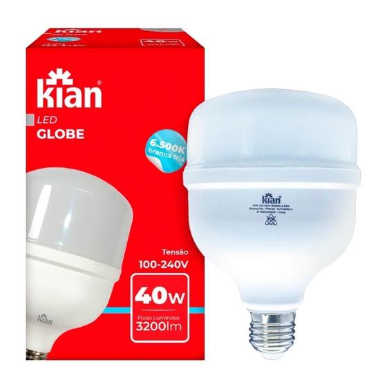 Lâmpada Kian Led 40W Branca 25000H 6,5K 3500 Lúmens Bivolt Menor preço em Lâmpada Kian Led 40W Branca 25000H 6,5K 3500 Lúmens Bivolt