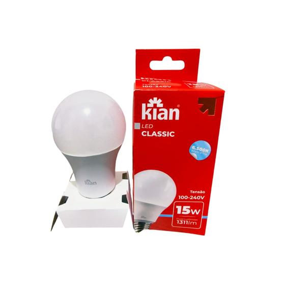 Imagem de lâmpada kian led classic 6.500k 15w 1311lm E27 bivolts branca fria