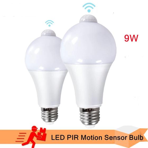 Imagem de Lâmpada Kit c/2 Led 9w Com Sensor De Presença Branco Frio Bivolt