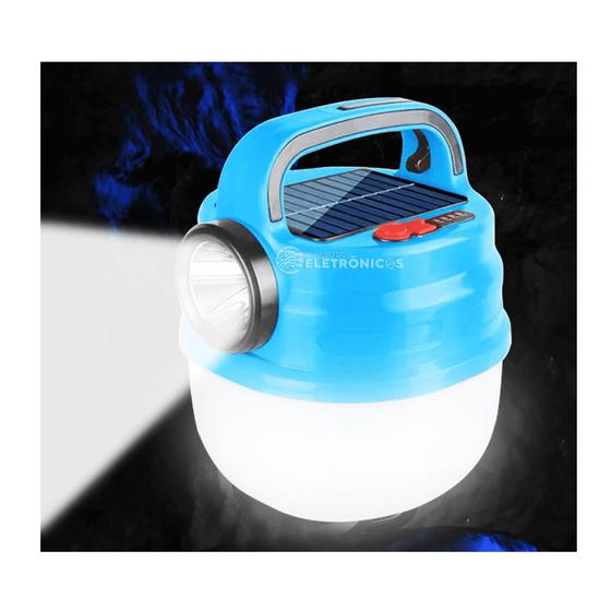 Imagem de Lâmpada Lanterna Portátil Painel Solar Recarregável Ideal Para Acampar Caça HBV70