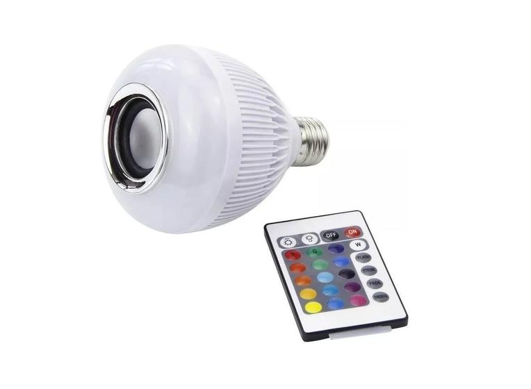 Lâmpada Led 12w Caixa Som Bluetooth Mp3 Controle Remoto Music Bulb Menor preço em Lâmpada Led 12w Caixa Som Bluetooth Mp3 Controle Remoto Music Bulb